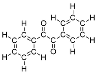Structure of benzil with all atoms shown